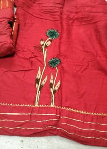 Red Embroidered Salwar Suit