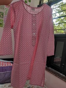 Pink Polka Dot Short Kurti
