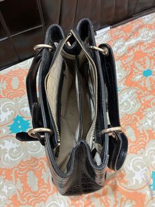 Guess Black Croc Tote Bag