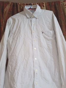 Tommy Jeans Light Blue Striped Button-Down Shirt