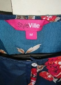 Floral Navy Blue Top