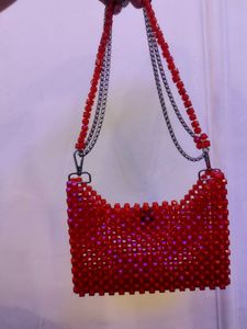 Red Beaded Handbag