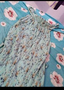 Party Wear Mini Dress Printed With Beautiful Flowe