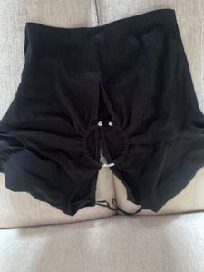 ZARA BLACK CROP TOP With METAL RING