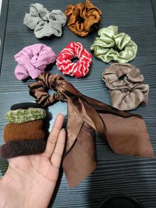 Scrunchies &amp; Hairbands Combo Of 11