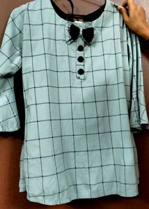 Grey Checkered Top