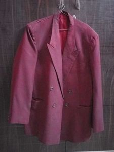 Burgundy Double-Breasted Blazer with pants