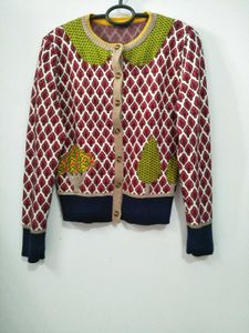 Cardigan With Patchwork Details