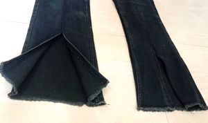 Black Flared Jeans with slits