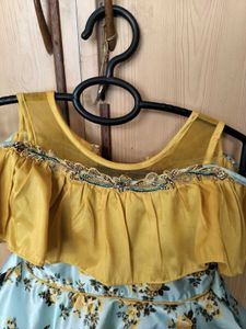 Designed Long Frock With Floral Back Perfec