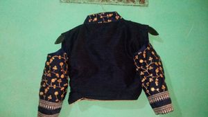 Embroidered Navy Blue Blouse