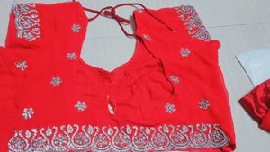 Red Embellished Saree