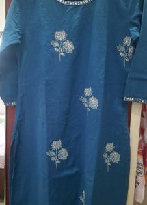 Blue Embroidered Zudio Kurti