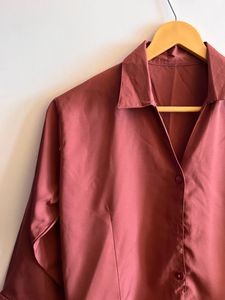 Rust Baggy/ Formal Shirt For Casual Wears