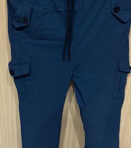 Teal Cargo Joggers