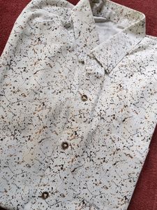 White Cotton Printed Shirt