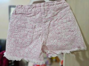 Floral Frayed Hem Shorts 4-5 year