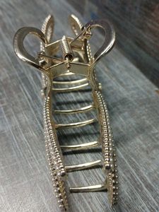 Silver Bow Hair Claw Clip And Floral Pin.