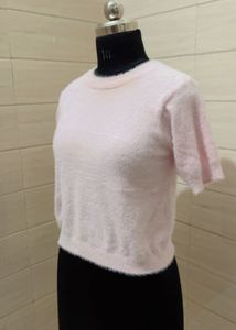 MANGO FUR-EFFECT KNITTED SWEATER