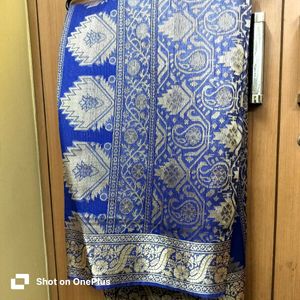 Elegant Blue Banarasi Saree Hardly Worn Once