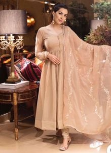 Elegant Brown  Tan Anarkali Suit