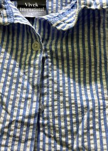 Striped Seersucker Crop Top