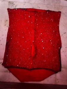Red Sequin Embellished Top