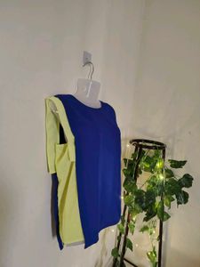 Blue Sleeveless Two-toned Top