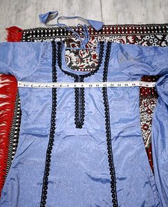 sky Blue Pakistani shining crepe full  patiyala