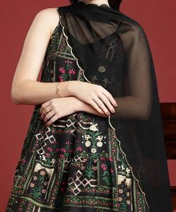 Anouk Black Ethnic Motif Kurta Set