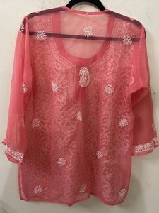 Pinkish Peach Embroidered Kurta