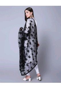 Butterfly Embroidered Net Dupatta