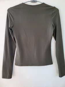 H&amp;M Square Neck Olive Green Top/Size-XS