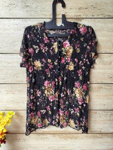 Beautiful Printed Net Top