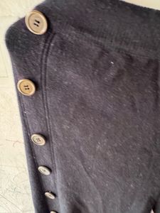 Black Button Korean Knitted Pant