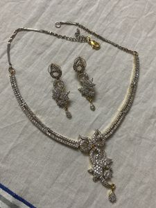 Gold Plated Diamond Necklace Set
