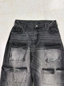 Gray Cargo Jeans🥰 ( no flaw )