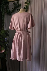 Dusty Rose Tie-Waist Dress