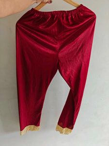 Red Velvet &amp; Lace Pajama Set