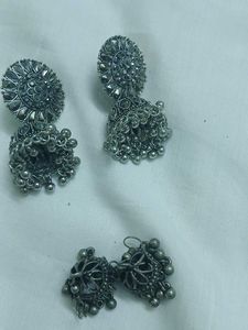 Oxidized Jhumka Earrings