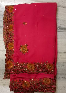 Vibrant Pink Georgette Saree
