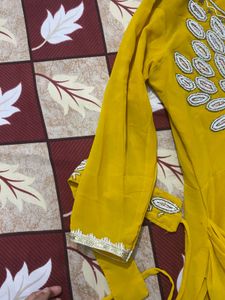 Elegant Yellow Saree Style Suit