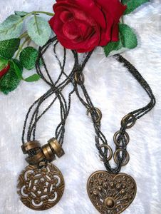 Boho Chic Pendant Necklace Set combo pack of 2