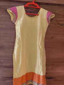 Yellow &amp; Orange Color Kurta