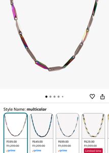 Iridescent Geometric Chain Necklace