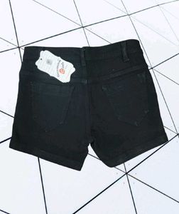 Black Denim Shorts