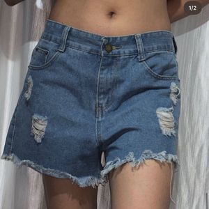 Ripped Denim Shorts