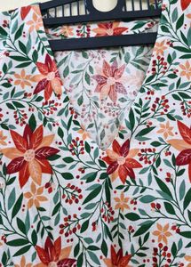 Front Slit - Floral Midi Dress