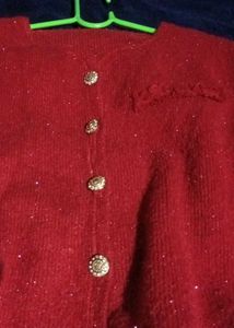 Red Knit Cardigan