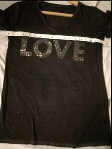 LOVE Sequin Graphic Tee